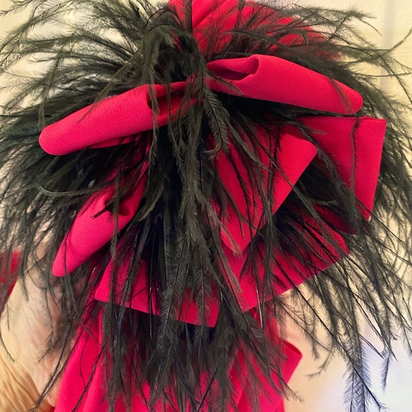 NWT - Tracy Reese Marabou Feather One Shoulder Dress, color:  Azalea Sz 6 - Picture 6 of 8